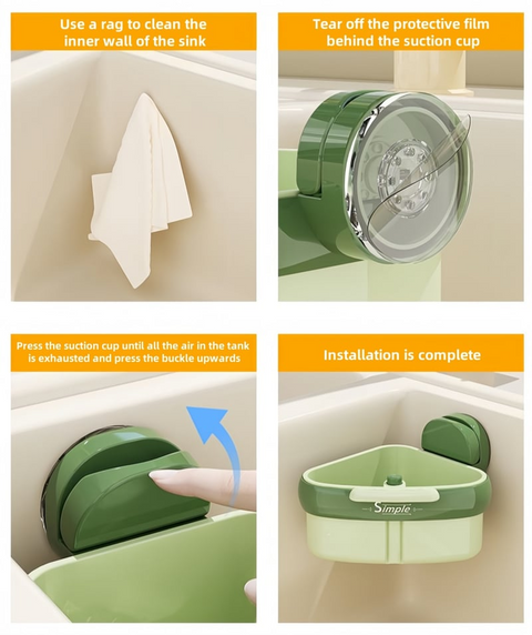 Suction Cup Sink Corner Rack